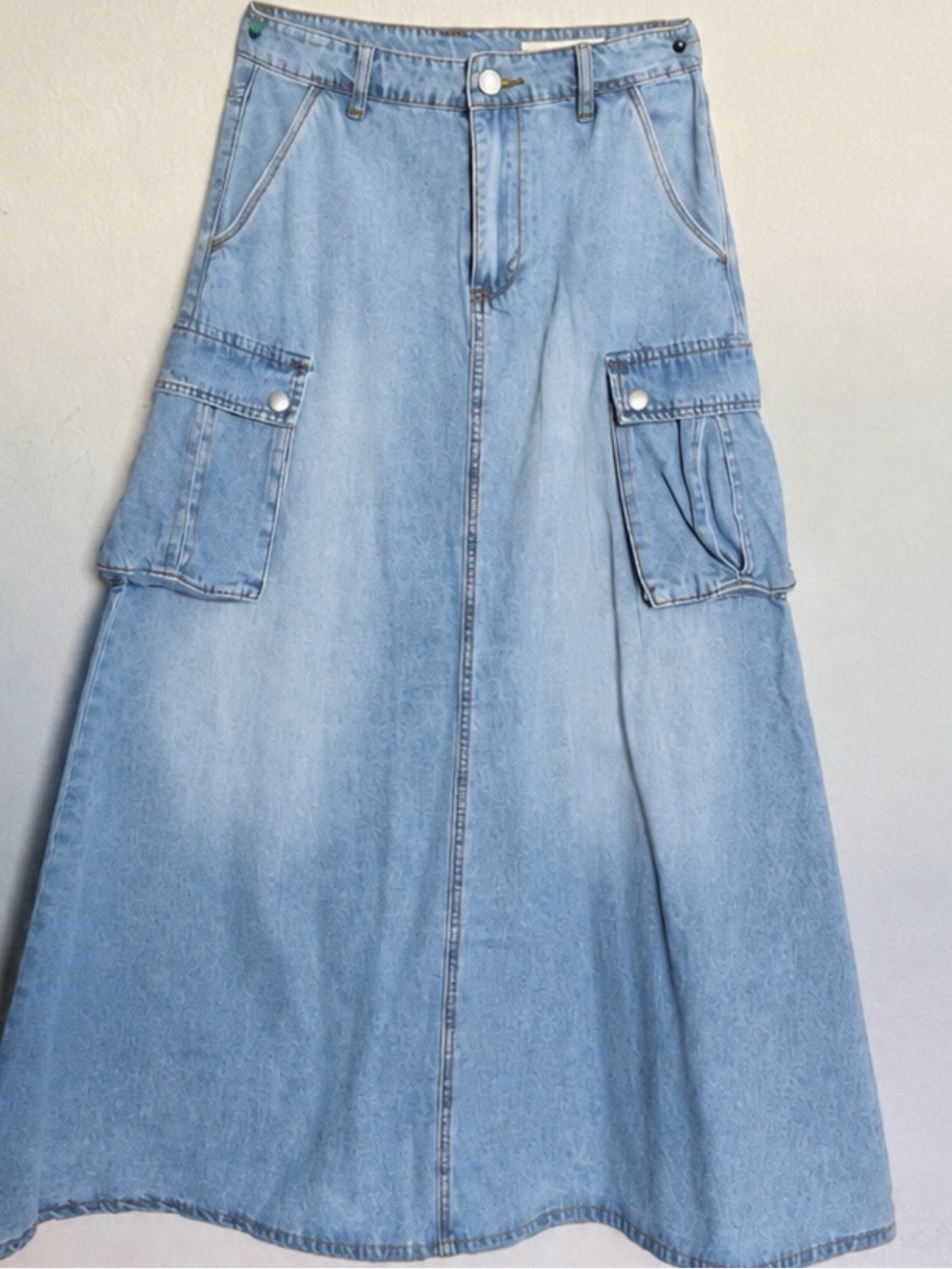 Blank NYC Light Blue Denim Maxi Skirt